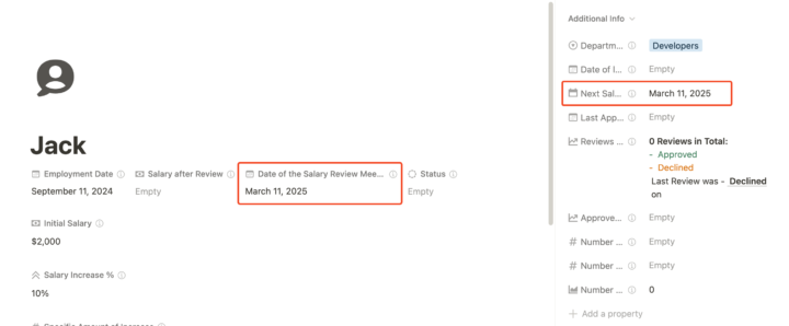 Next Salary review Date