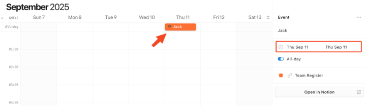 Salary review in Notion Calendar