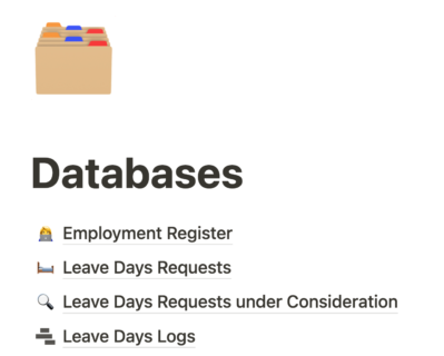 Leave Days Notion Template